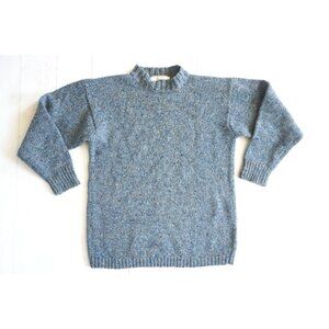 White Wheeler & Martha Blue Wool Sweater – Size M